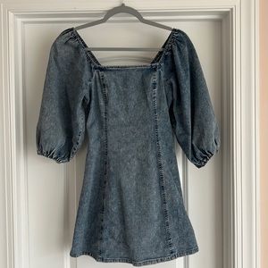Denim Bell Sleeve Mini Dress